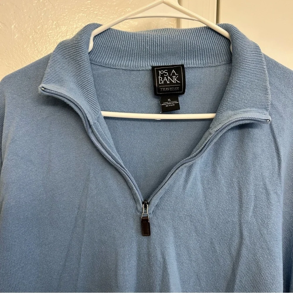 Jos. A. Bank Traveler Collection Men's XL Light Blue Quarter Zip Pullover